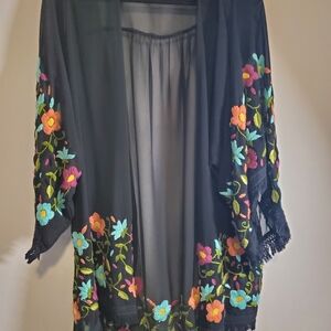 Judith March Black Sheer Kimono
